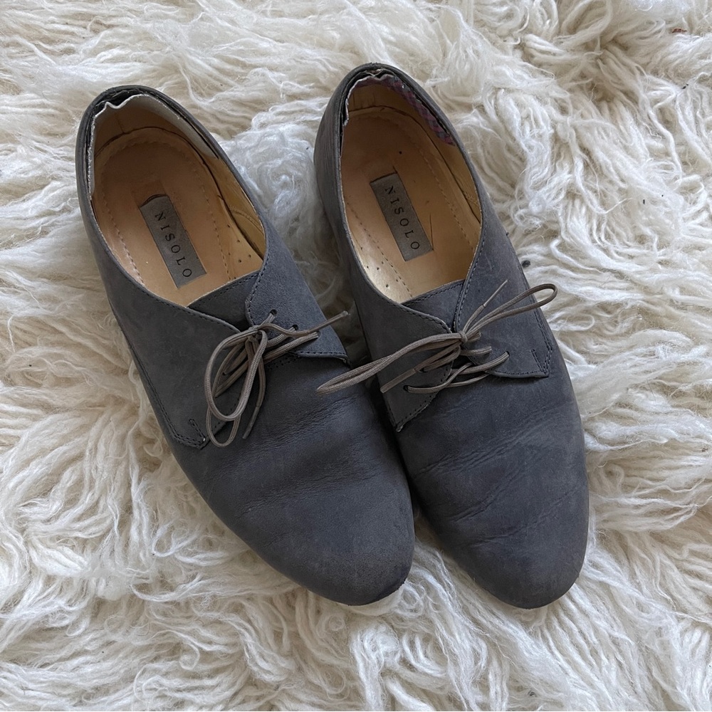 LAST CHANCE! Gone 11/28! Nisolo Grey Suede Leather Oxfords